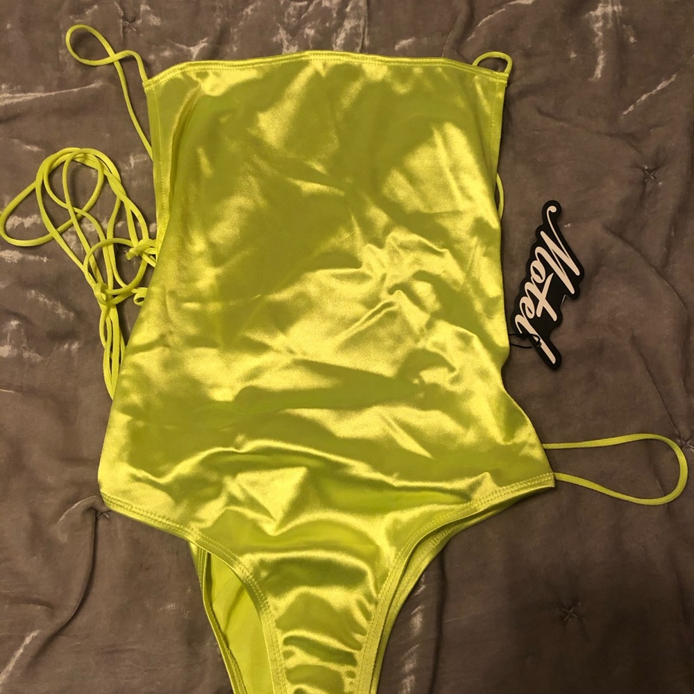 MOTELROCKS KOZA BODICE - NEON YELLOW